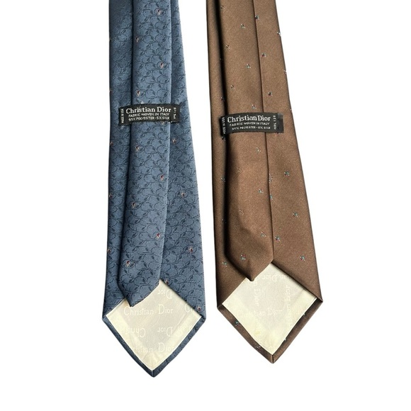 DIOR Vintage 90s Retro Print Ties Made in USA *Set of 2* - Picture 7 of 8